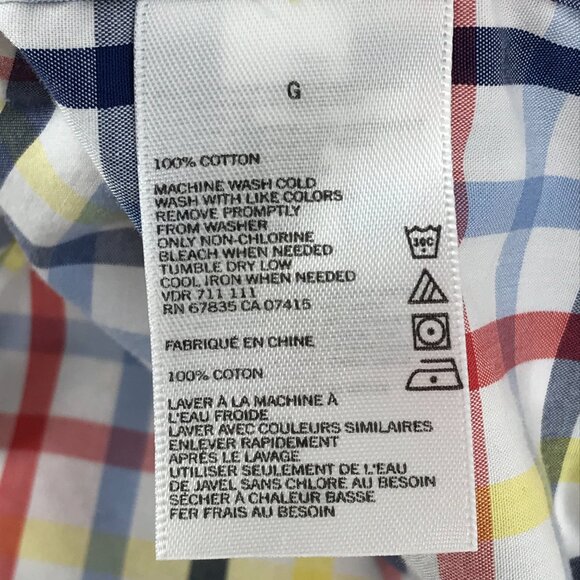 Nautica Short Sleeve Button Down Shirt Men's Large 100% Cotton Wrinkle Resistant - Picture 10 of 10